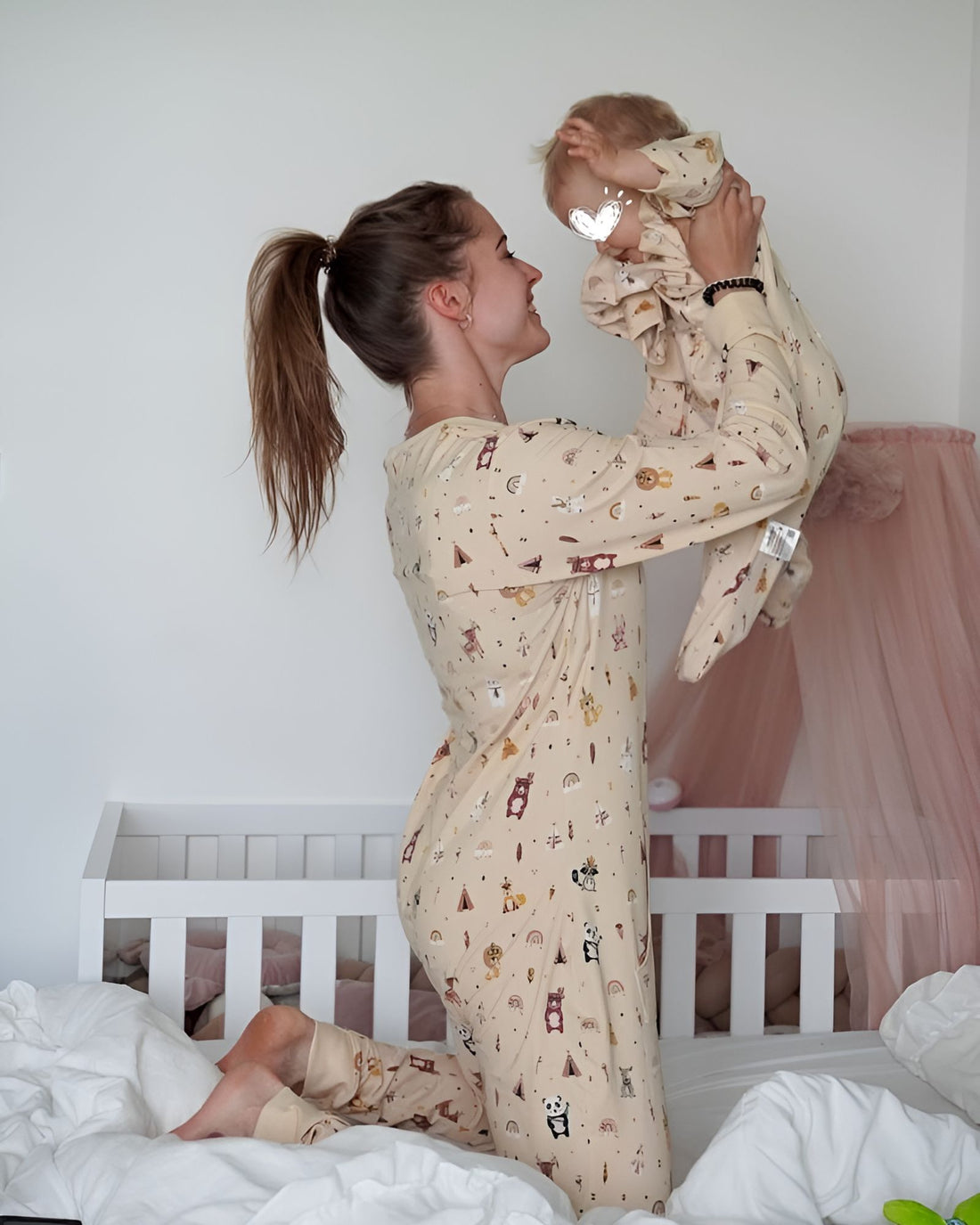 Wombi Set: Schlafsack für Mutter und Kind (Boho animals)